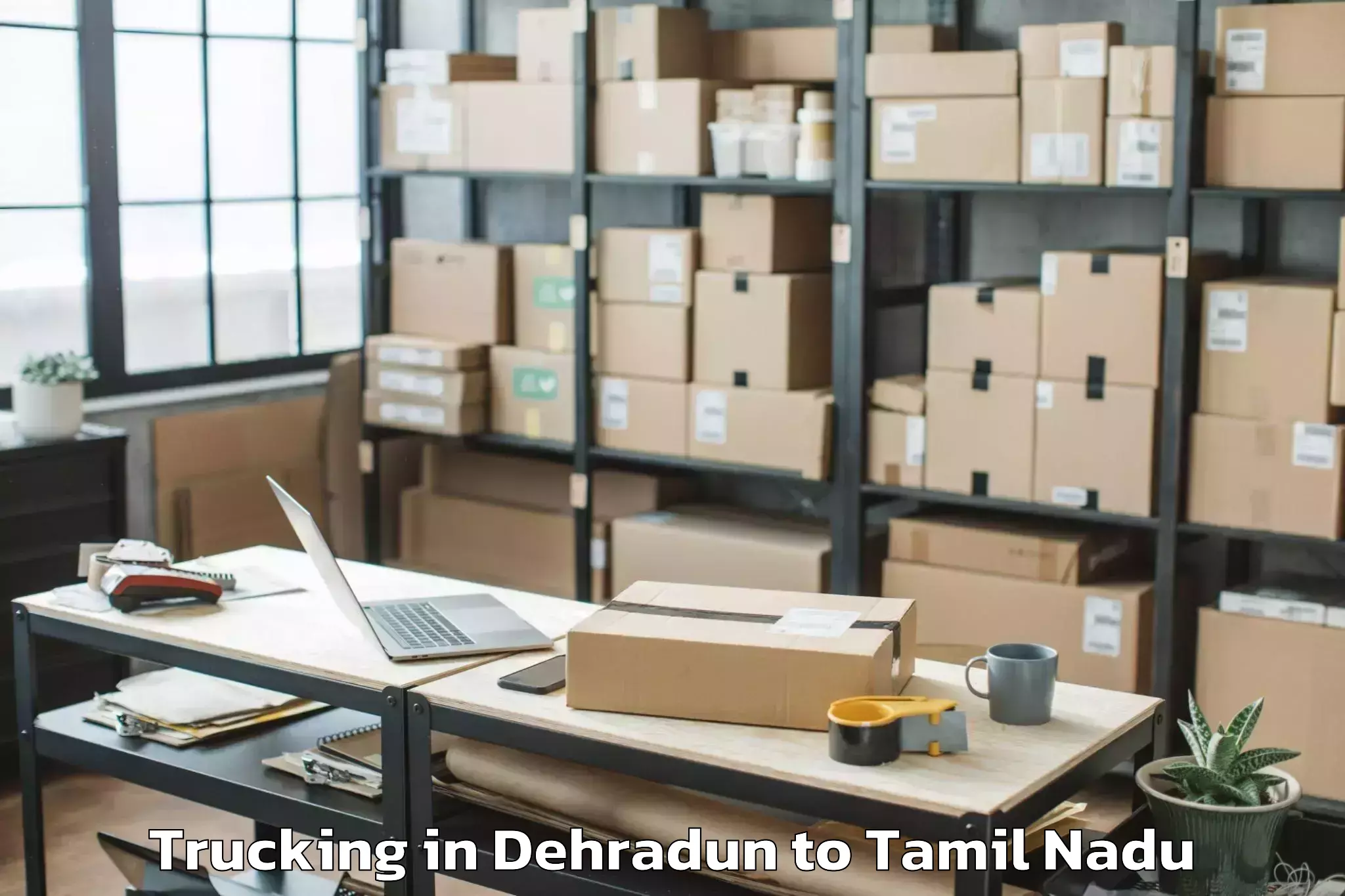 Reliable Dehradun to Vettavalam Trucking